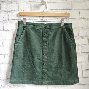 J. CREW Green Button Corduroy Mini Skirt, 6